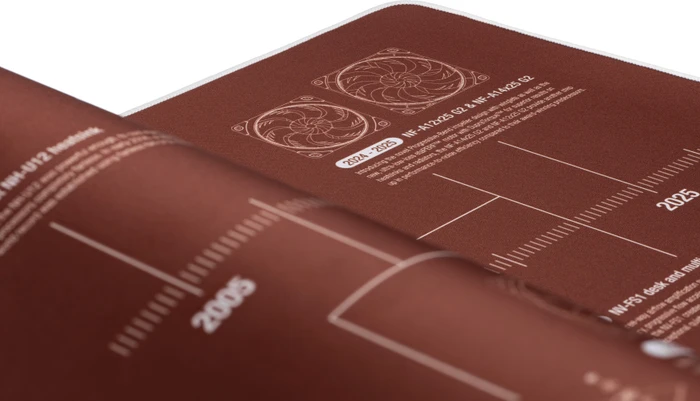 Noctua NP-DM3 20-Year Anniversary Desk Mat, 900x400mm, Motiv braun/weiß