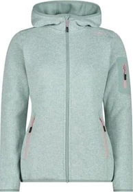 CMP Knit Tech Fleece Hoody Jacke meliert jade/bianco (Damen)