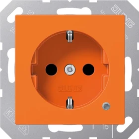 Jung Serie A Steckdose mit Funktionsanzeige, orange