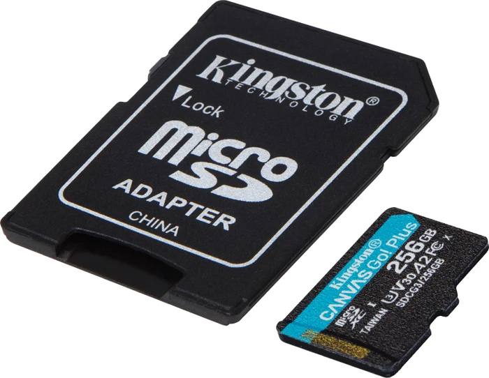 Kingston Canvas Go! Plus R170/W90 256GB Kit, UHS-I U3, A2, Class 10