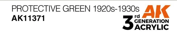 AK-Interactive 3rd Gen Acrylic Colors AFV Series protective green 1920s-1930s, 17ml