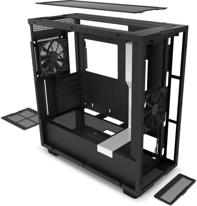 NZXT H7 White/Black, weiß/schwarz, Glasfenster
