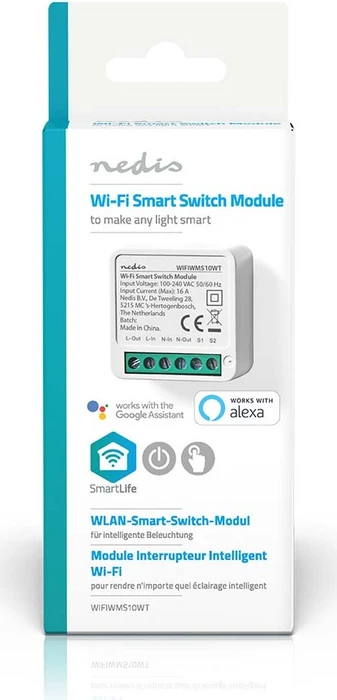 Nedis SmartLife WiFi Smart Switch Modul, 3680W, Schaltaktor