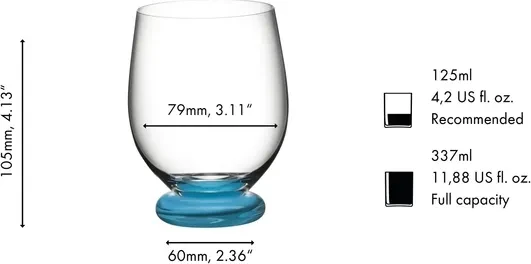 Riedel Fatto A Mano Trinkglas Becher Piccolo türkis