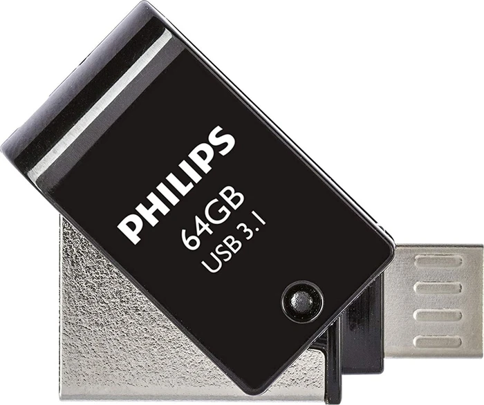 Philips USB-Flashlaufwerk mit Zweifach-Stecker 64GB, USB-A + USB-C, USB 3.2 Gen 1×1
