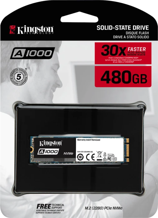 Kingston A1000 SDD 480GB, M.2 2280 / B-M-Key / PCIe 3.0 x2