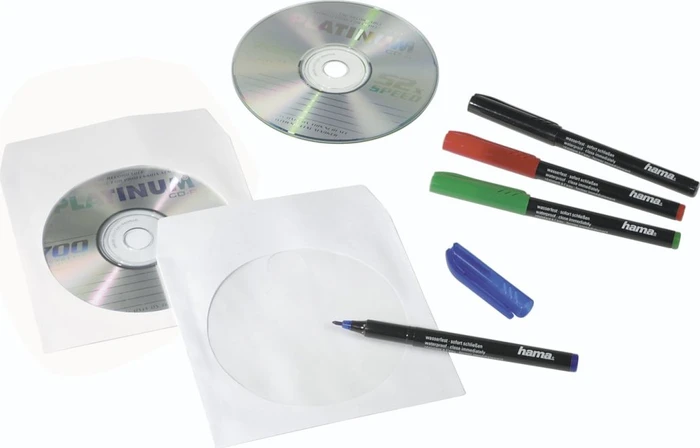 Hama CD/DVD Papierhüllen 100er-Pack weiß