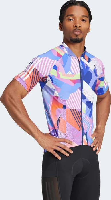 adidas Essentials 3-Streifen Pattern Clash Trikot kurzarm dark blue/lucid blue (Herren)