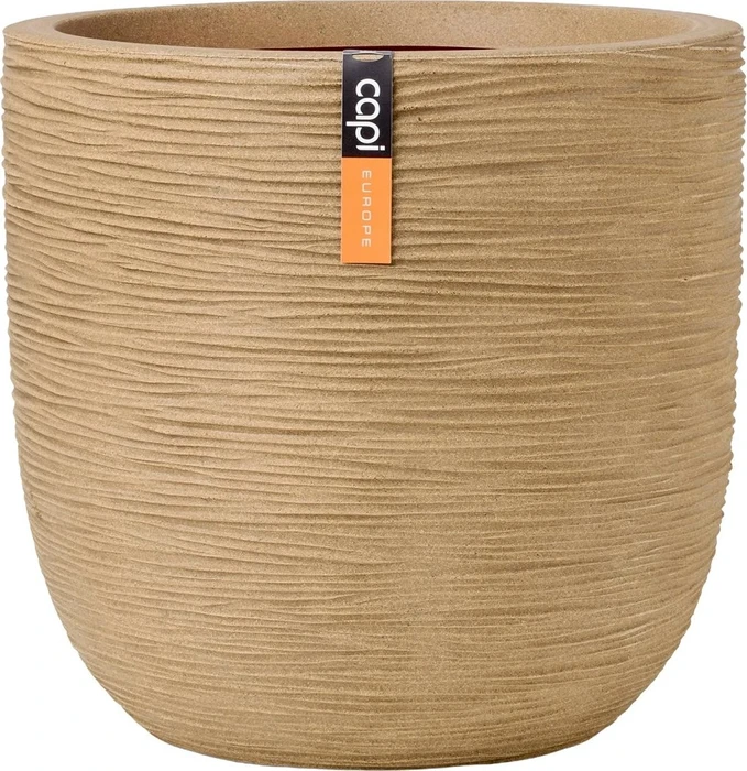 Capi Topf Kugel Rib Blumentopf 43cm beige
