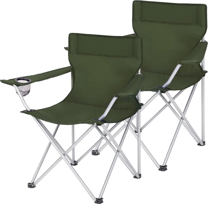 Songmics 2er Set Campingsessel military green