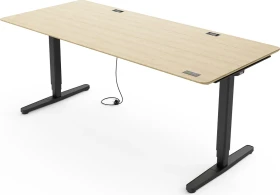Yaasa Desk Pro elektrisch höhenverstellbarer Sitz-Steh-Schreibtisch 180x80cm Bambus/schwarz