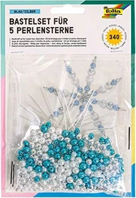Folia Bastelset für 5 Perlensterne blau/silber