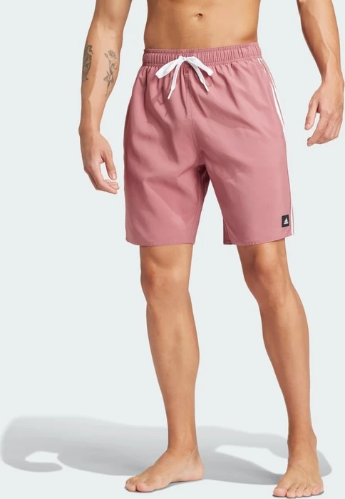 adidas 3-Streifen CLX Badeshorts preloved crimson/white (Herren)
