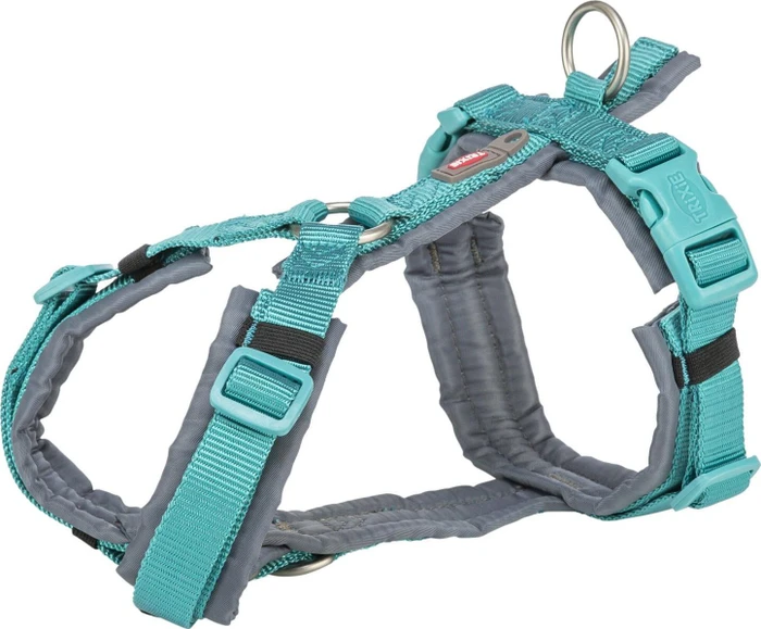 Trixie Premium Trekking Geschirr, M-L, Aqua/Grafit