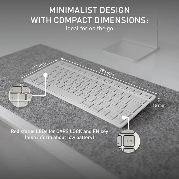 Cherry KW 7100 Mini BT for Mac, weiß/grau, Bluetooth, UK