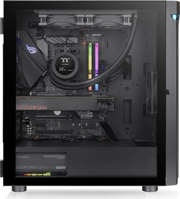Thermaltake H590 TG ARGB, schwarz, Glasfenster