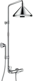 Hansgrohe Axor Showers/Front Showerpipe mit Thermostat und Kopfbrause 240 2jet brushed brass