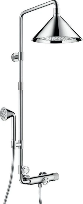 Hansgrohe Axor Showers/Front Showerpipe mit Thermostat und Kopfbrause 240 2jet brushed brass