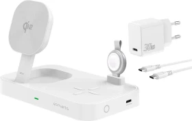 4smarts Qi2 Ladestation Trident mit MFi Fast Charger für Apple Watch weiß (540999)