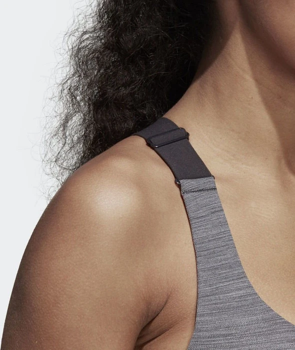 adidas Stronger For It Racer-Back Heather Sport-BH dark grey heather/black (Damen)