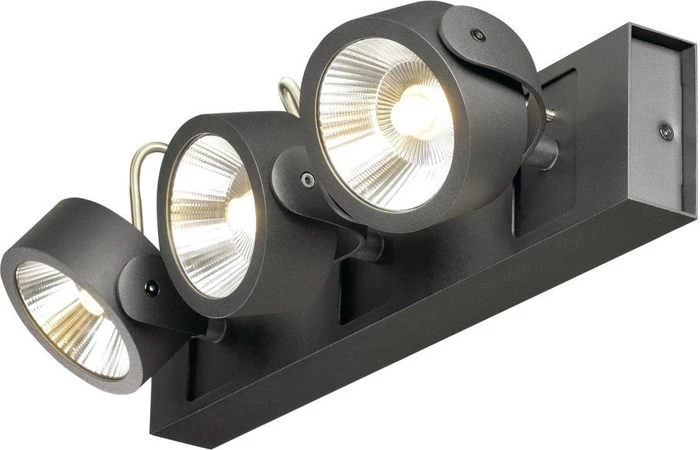 SLV Kalu LED Wand-/Deckenleuchte 60° 3-flammig schwarz