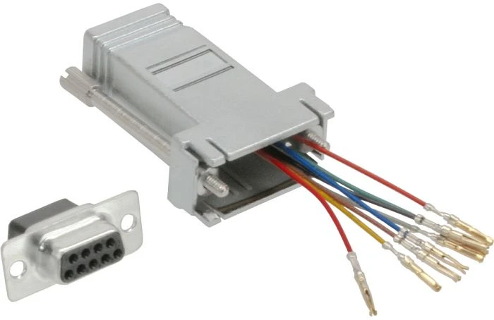 InLine 9-pol Sub D Stecker auf RJ-45 Buchse, Metalldapter, bulk