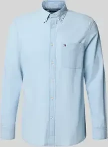 Tommy Hilfiger Regular Fit Chambray Brusttasche Hemd langarm light blue (Herren)