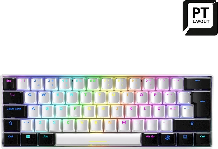 Sharkoon Skiller SGK50 S4, White, LEDs RGB, hot-swap, Kailh KT RED, USB, PT