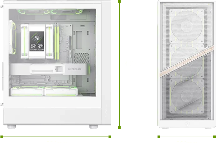 GameMax Aeris 330 MW, weiß/braun, Glasfenster