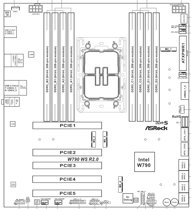 ASRock W790 WS R2.0 (Intel 4677)