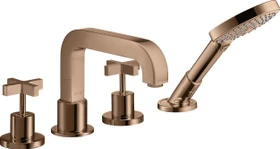 Hansgrohe Axor Citterio 4-Loch Wannenkombination mit Kreuzgriff polished red gold