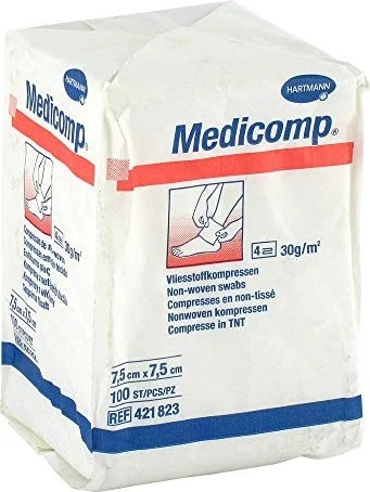 Hartmann Medicomp Kompresse unsteril, 7.5 x 7.5cm, 100 Stück