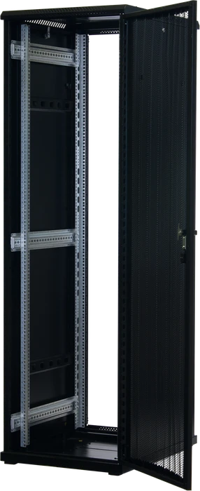 Rockstable 19" Serverschrank 42HE, Gitternetztür, IP2X, schwarz, 800mm tief