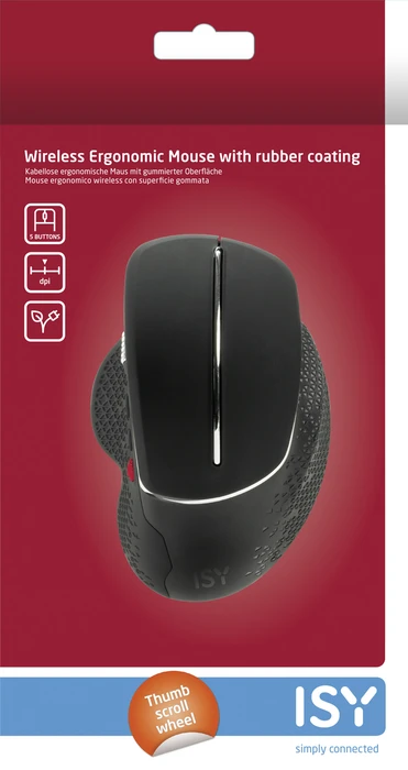 ISY IEM-3000 Wireless Ergonomic Mouse schwarz/silber, USB