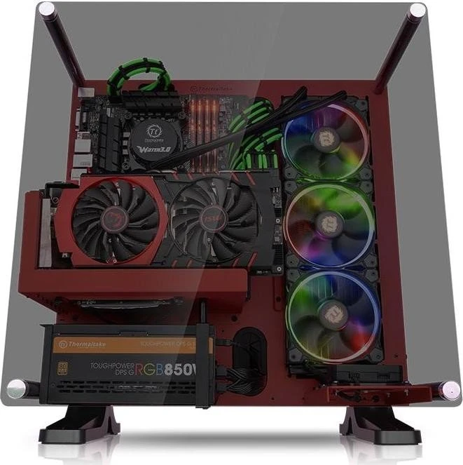 Thermaltake Core P3 Tempered Glass Red Edition, weiß, Glasfenster