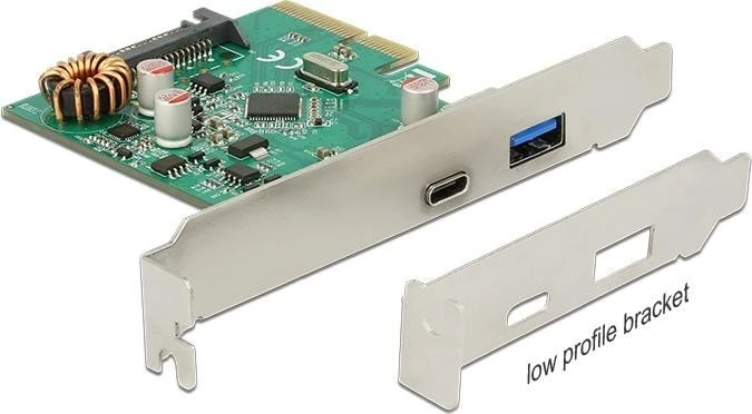 DeLOCK 1x USB-C 3.1, 1x USB-A 3.1, PCIe 2.0 x4