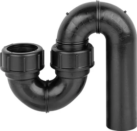 Geberit Röhrensiphon für Ausgussbecken, mit Quetschverschraubung, Einlauf vertikal und Abgang vertikal, 50/50mm