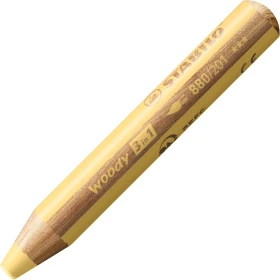 STABILO Woody 3in1 pastell Wachsmalstift gelb, 5er-Pack