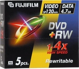 Fujifilm DVD+RW 4.7GB, 4x, 5er Jewelcase