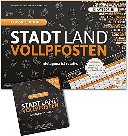 Stadt Land Vollpfosten - Das Kartenspiel - Classic Edition - "Intelligenz ist relativ"