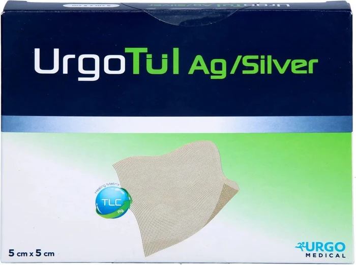 Urgo Urgotül Silver 5x5 cm Wundgaze, 10 Stück