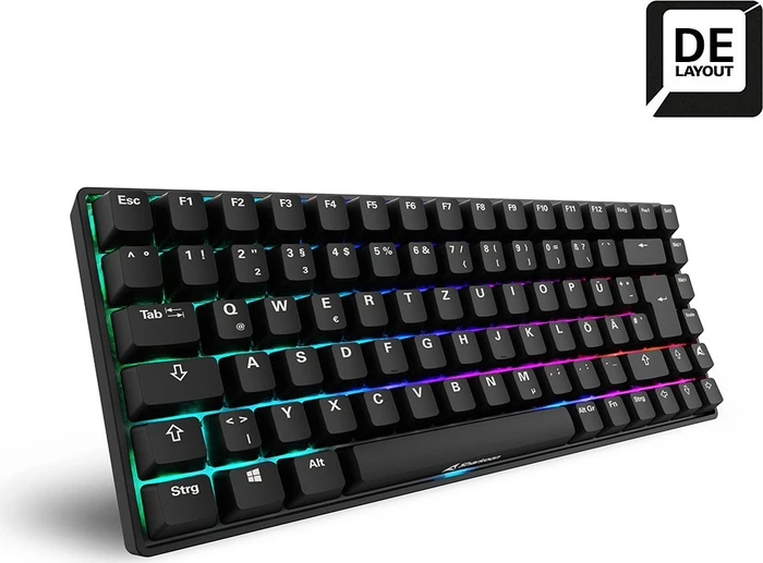 Sharkoon Skiller SGK50 S3 PBT, schwarz, LEDs RGB, hot-swap, Gateron G Pro 3.0 YELLOW, USB, DE