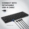 Perixx Periboard-416 Mini Keyboard, schwarz, LEDs weiß, USB & USB-C, US Vorschaubild