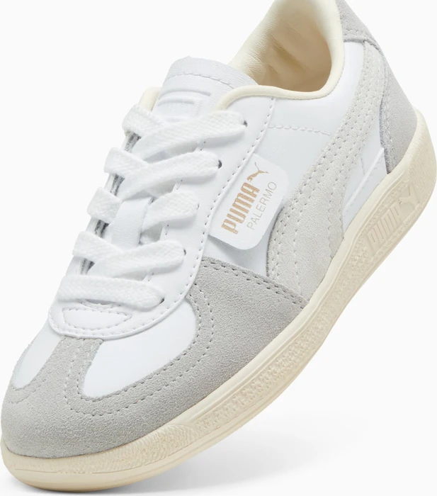 Puma Palermo Leather puma white/cool light gray/sugared almond (Junior)
