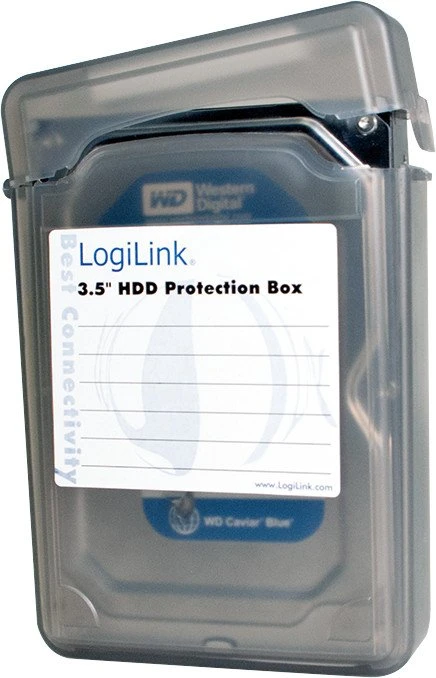 LogiLink Festplatten Schutz-Box, 3.5", schwarz