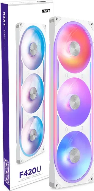 NZXT F Series F420U Ultra RGB Single-Frame Fan Unit, weiß, LED-Steuerung, 3x 140mm