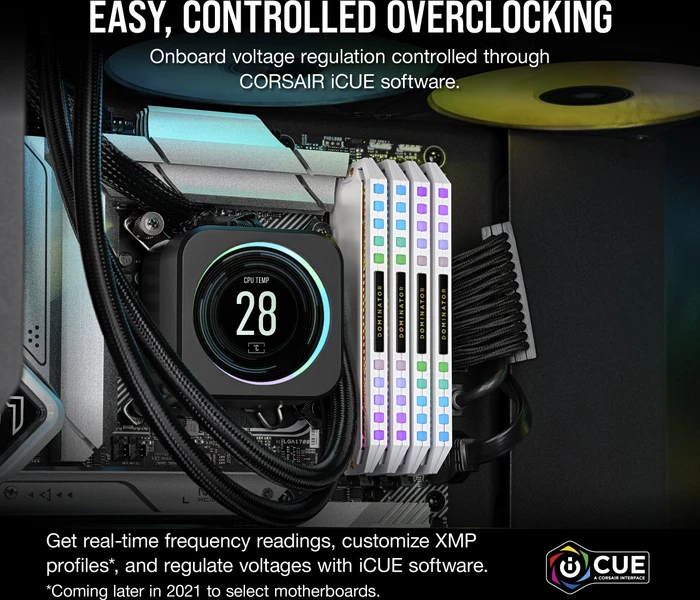 Corsair Dominator Platinum RGB weiß UDIMM 64GB Kit, DDR5-5200, CL40-40-40-77