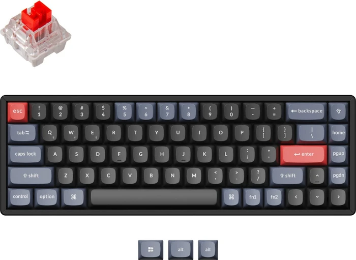 Keychron K6 Pro, PBT, schwarz, LEDs RGB, hot-swap, Keychron K Pro RED, USB/Bluetooth, US