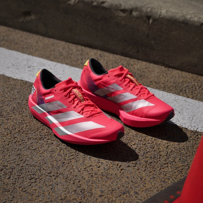 adidas Adizero Adios 9 lucid red/silver metallic/pure sulfur (Damen)