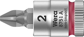 Wera 8751 A Zyklop Kreuzschlitz Steckschlüssel 1/4", PH2x28mm